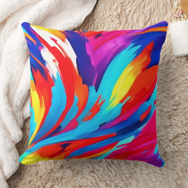 Coussin Peinture colorée Taches d'art (Couverture)
