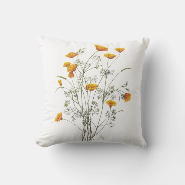Coussin Peinture d'aquarelle verte jaune de la Californie (Recto)