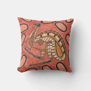 Coussin Peinture d'art autochtone Emu