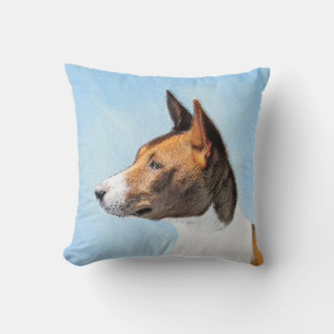 Coussin Peinture de Basenji - Art Original Mignon