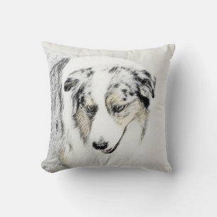 Coussin Peinture de Berger Australien - Art Original de Ch