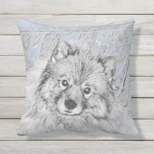 Coussin Peinture de Keeshond Beth - Cute Original Dog Art