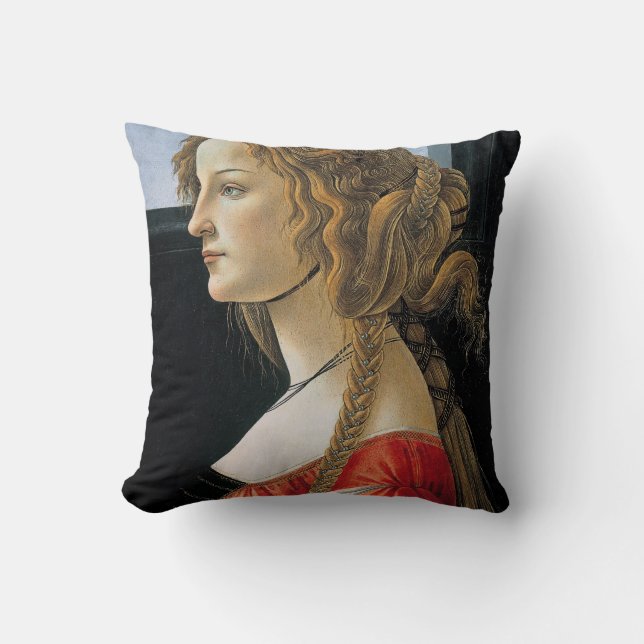 Coussin Peinture de la Renaissance de Botticelli (Recto)