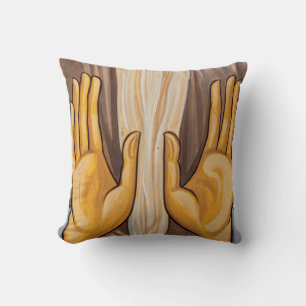 Coussin Peinture de mains dans une église