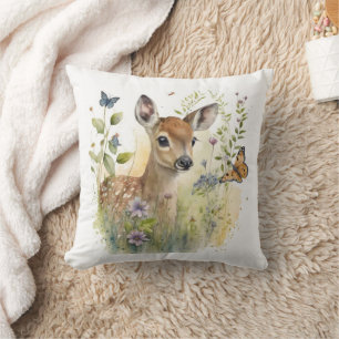 Coussin Peinture de papillon de faon de cerf