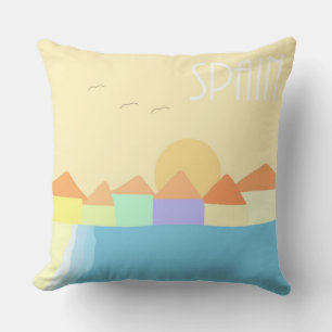 Coussin peinture de paysage en espagne
