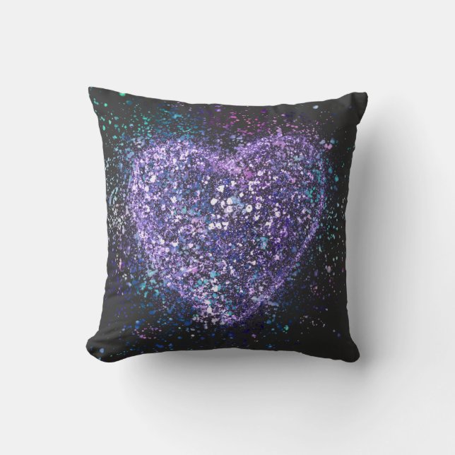 Coussin Peinture de peinture pourpre Coeur (Recto)
