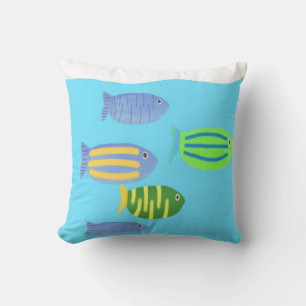 Coussin peinture de poissons