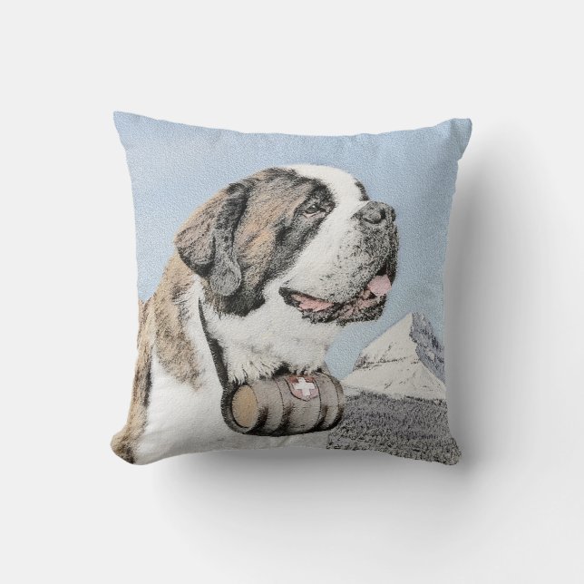 Coussin Peinture de St Bernard - art original mignon de (Recto)