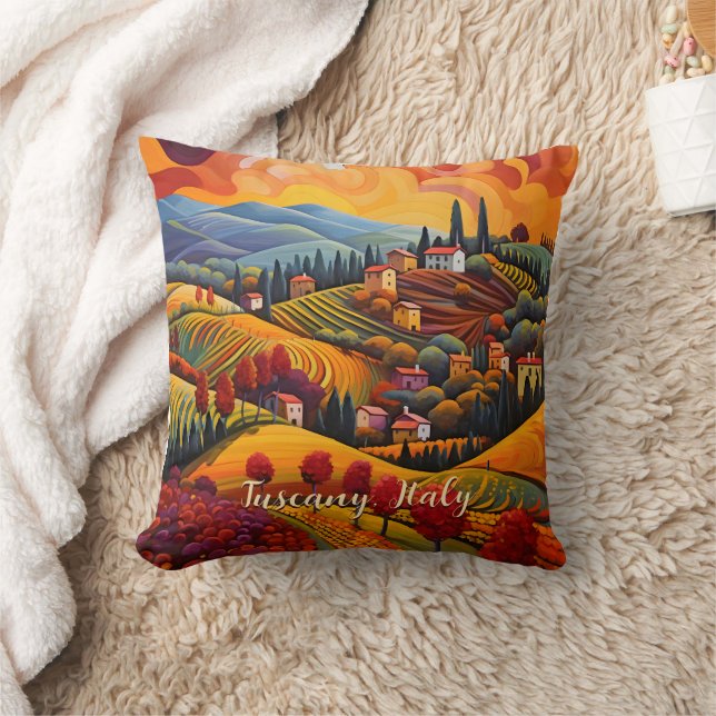 Coussin Peinture de Toscane en automne | Italie | Art du v (Couverture)