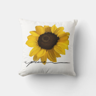 Coussin Peinture de tournesol jaune réaliste