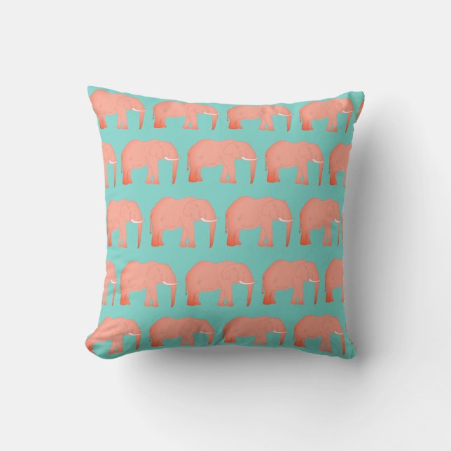Coussin Peinture d'éléphant Safari Motif Jeu d'oreiller (Recto)