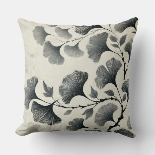 Coussin Peinture d'encre chinoise sans couture Motif feuil