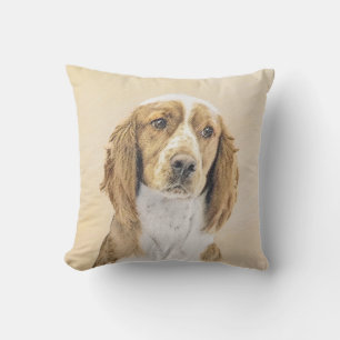 Coussin Peinture d'espagnol Welsh Springer - Art original 
