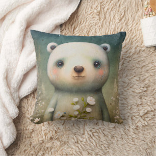 Coussin Peinture d'ourson polaire mignon