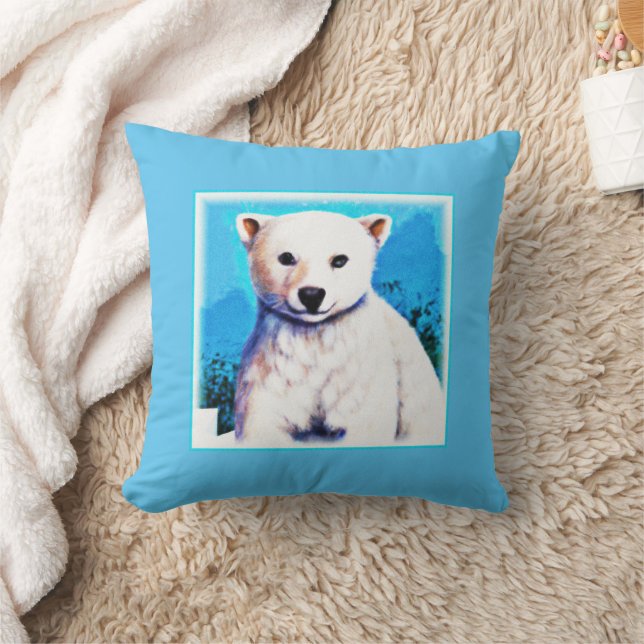 Coussin Peinture étonnante d'un petit ours polaire. Comman (Couverture)