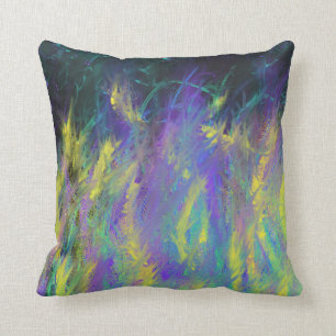 Coussin Peinture Flammes Jaunes Violettes et 'Yahweh' en A