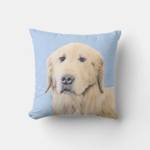 Coussin Peinture Golden Retriever - Joli art original chie