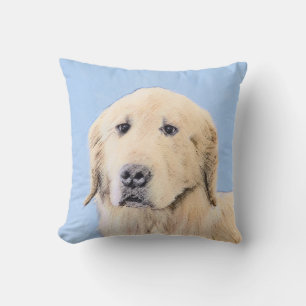 Coussin Peinture Golden Retriever - Joli art original chie