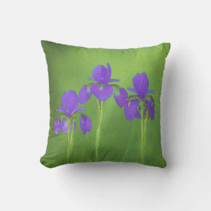 Coussin Peinture Iris Violet - Art Fleur Originale