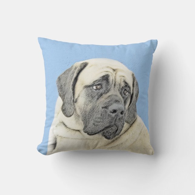 Coussin Peinture mastiff anglaise (Fawn) - Art original de (Recto)