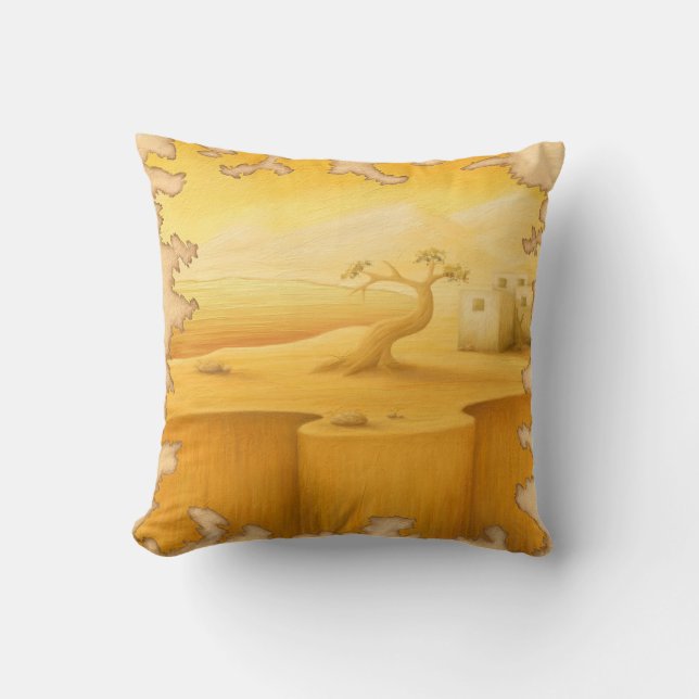 Coussin Peinture Motif Aventure "The Edge of the World" (Recto)