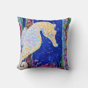 Coussin Peinture sur hippocampe