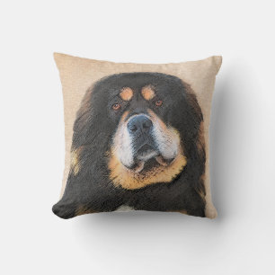 Coussin Peinture Tibétaine Mastiff - Joli art original chi