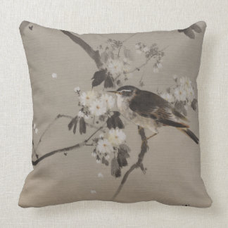 Coussin Peinture vintage d'Ukiyo-e de Japonais d'un oiseau