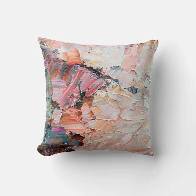 Coussin Peintures et reliefs à l'huile de pâte gaufrée.  (Recto)