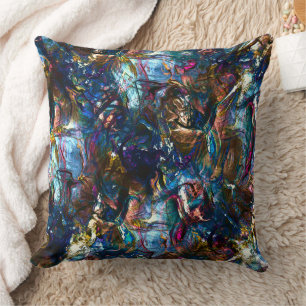 Coussin Peintures lourdes collées se chevauchant dans un m