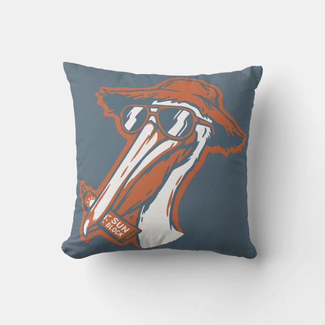 Coussin Pélican à l'abri du soleil (Recto)