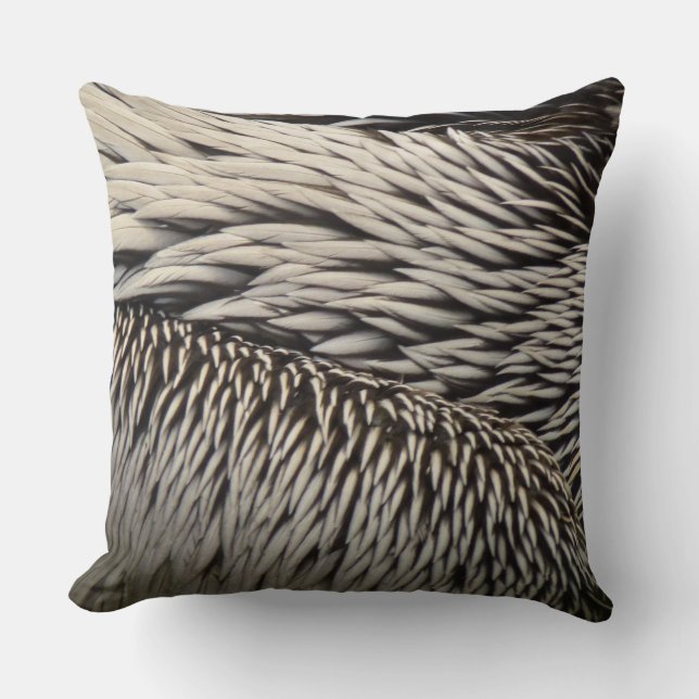 Coussin Pélican Plumes Photographie Abstraite de la nature (Recto)