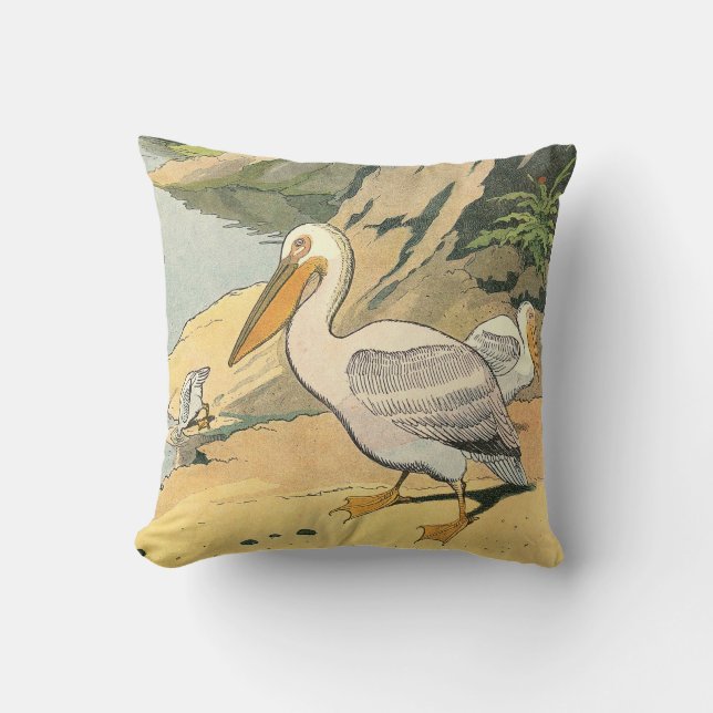 Coussin Pélican sur la plage (Recto)