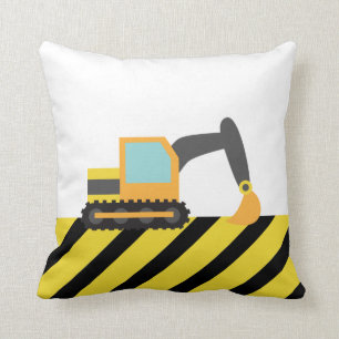 Coussin Pelle Orange, Véhicule de Construction, Pour les e