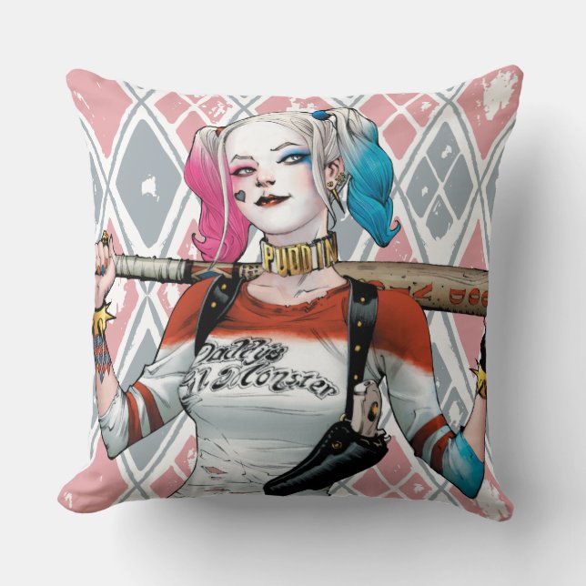 Coussin Peloton de suicide | Harley Quinn (Recto)