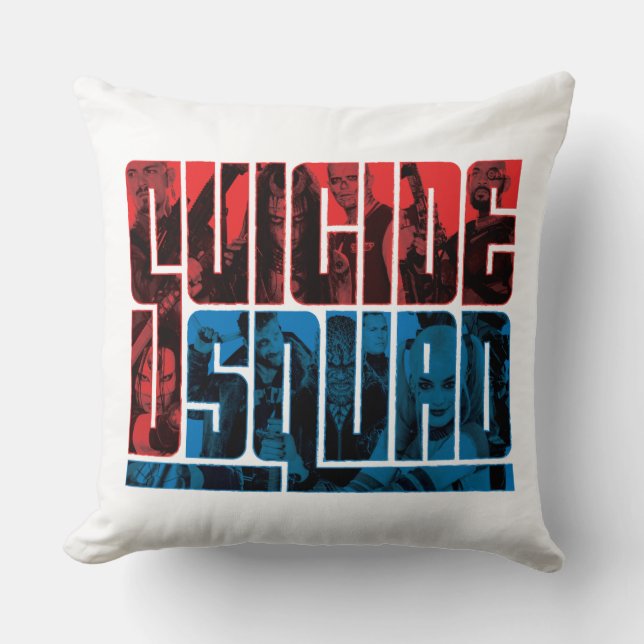 Coussin Peloton de suicide logo rouge et bleu de | (Recto)