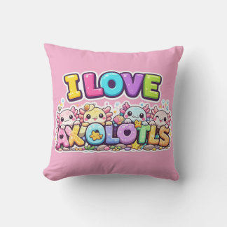 Coussin Peluche Kawaii J'adore Les Axolotls