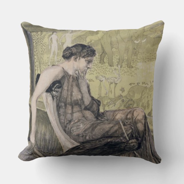 Coussin Pénélope tissant un linceul pour Laertes son (Recto)