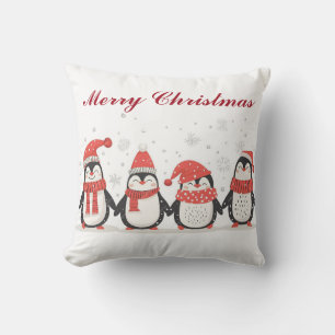 Coussin Penguin de Noël Décor Festif