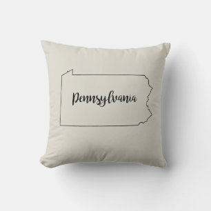 Coussin Pennsylvanie State Map Jeu d'oreiller