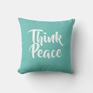 Coussin Pensez à l'oreiller Turquoise à lancer de paix