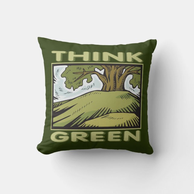 Coussin Pensez le chêne vert (Recto)