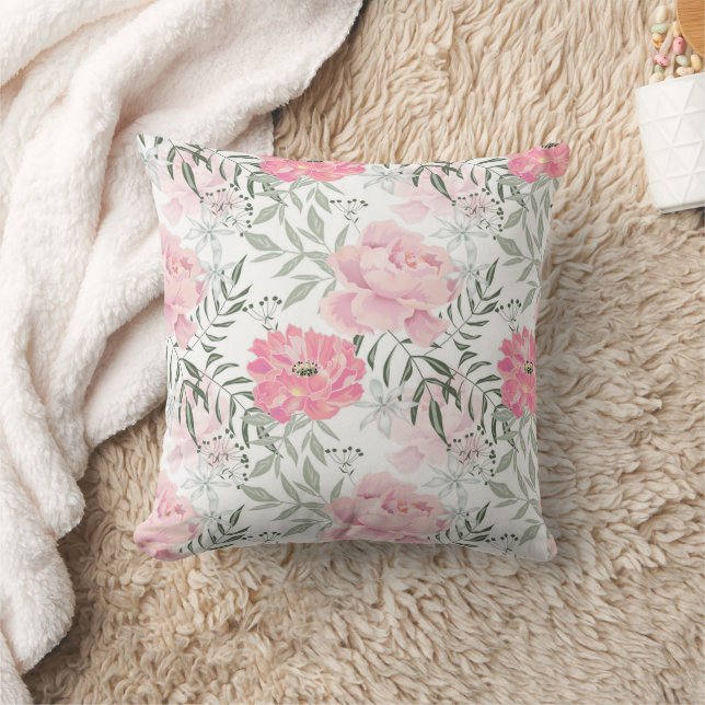 Coussin Peonies rose rose fleurs fleurs jardin fleurie bou (Couverture)