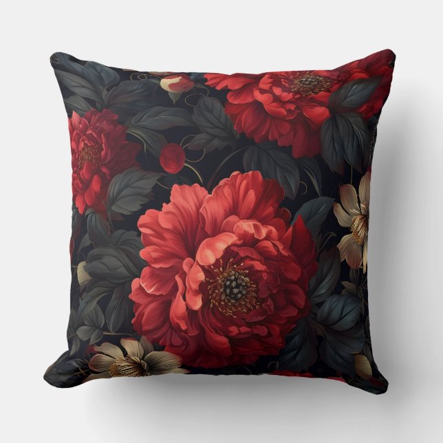 Coussin Peony Noel Botanique (Recto)
