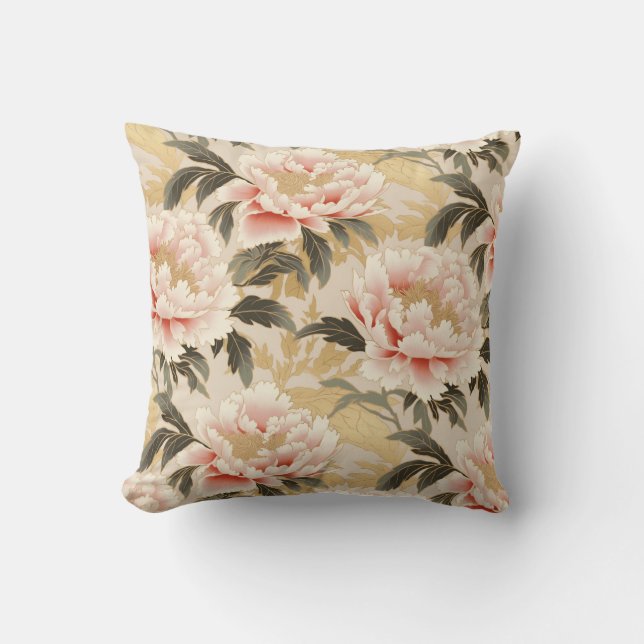 Coussin Peony rose (Recto)