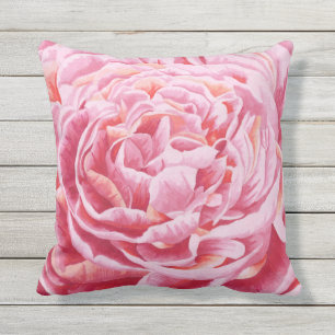 Coussin Peony rose Fleurs Closeup Illustration