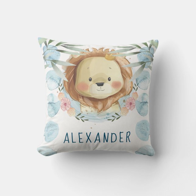 Coussin Pépinière Lion personnalisée (Recto)