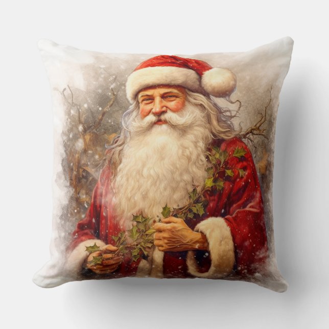 Coussin Père Noël dans la neige (Recto)