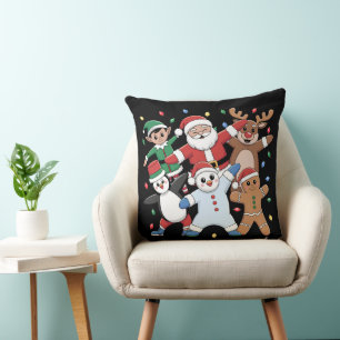 Coussin Père Noël dansant Elfe et ses amis